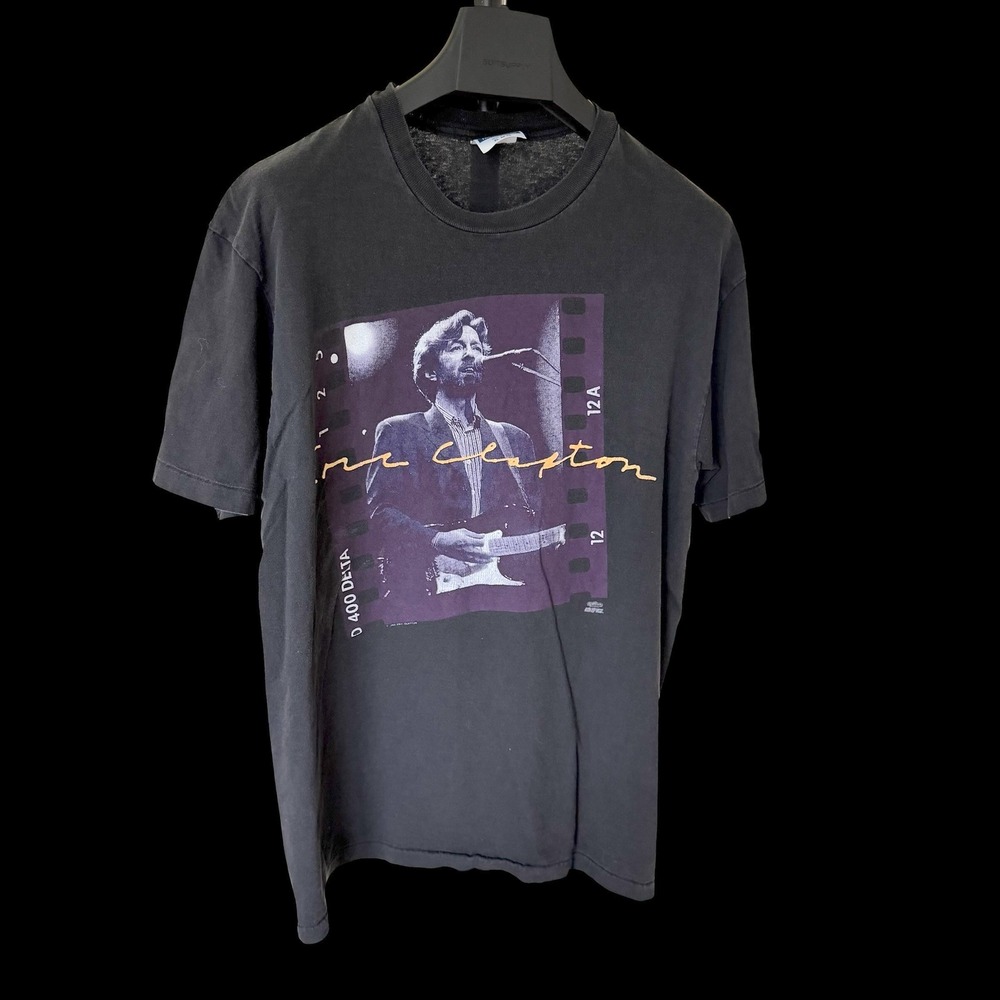 Vintage 90's Eric Clapton T Shirt XL Hanes Single Stitch Made in USA Black 90s